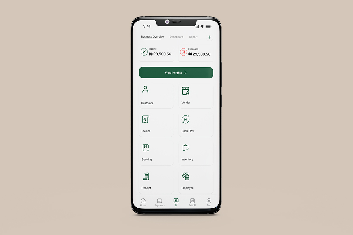 Tela app mockup