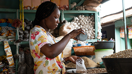 woman selling in a shop